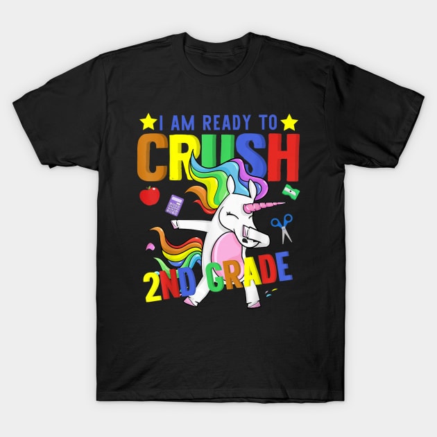 2nd Grade Dabbing Unicorn Funny Back to School Girls Gift T-Shirt by FONSbually